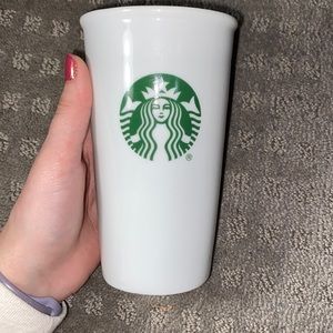 Starbucks Classic Ceramic Coffee Mug with Lid 10 fl oz